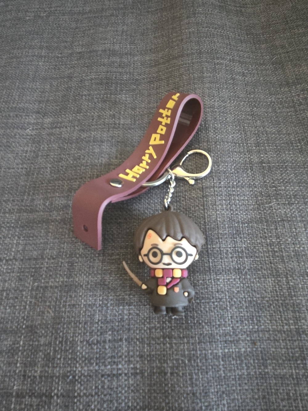 Harry Potter Keychain Bag Charm with Burgundy Wrist Strap
